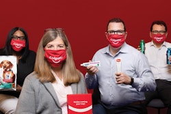 Left to right are Senior Global Design Manager Jadalia Britto, Chief Technology Officer Patricia Verduin; Director of Global Packaging Innovation and Sustainability Greg Corra; and Global Packaging Director Personal & Home Care Jose Luis Molinar.