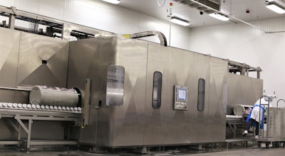 Protein products are loaded into HPP equipment from JBT Avure Technologies at the Universal Pure tolling location. Photo courtesy of Universal Pure.