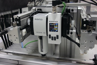 Included in the smart pneumatics platform are sensors like this AF2 Flow Sensor (shown) that can help diagnose broader issues across a plant’s compressed air system.