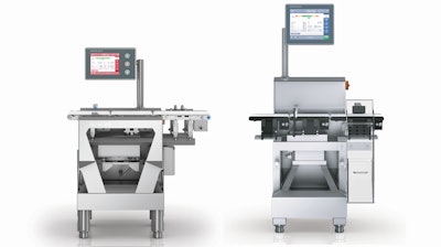 The EMFR weigh cell in the Wipotec-OCS checkweigher models HC-M and C-A shown above is found in the center of the machines, just under the centrally located weight bed conveyor.