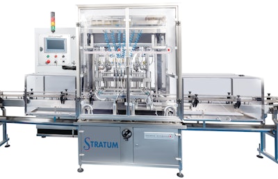 The liquid filling system capably handles a wide range of product viscosities.