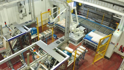 Packs of bottles needed to be palletized at a rate of 14 packs per minute.