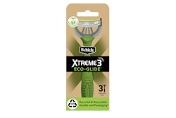 Schick's new Eco Glide razors' handle, and the packaging it comes in, is 100% recyclable and comes from 100% recycled material.