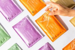 Superfood smoothie maker TUSOL Wellness uses a range of shades directly representing the hero ingredient of each of its individual smoothie sachets.
