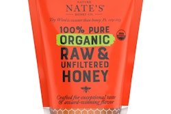 The stand-cap pouch format clearly differentiates this new honey package.