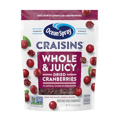 Ocean Spray Craisins® Store Drop-off Recyclable Pouch uses Bryce Corporation’s BryCyclable™ high performance PE (polyethylene) film technology.