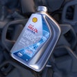 The stainless steel container for Shell lubricants was designed to be reused up to 100 times, effectively eliminating the need for 100 plastic containers.