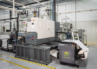 The electron beam coating and laminating system is one of several strategic investments in machines, methods, and materials that AccuFlex opted for as a way of scoring sustainable packaging points.