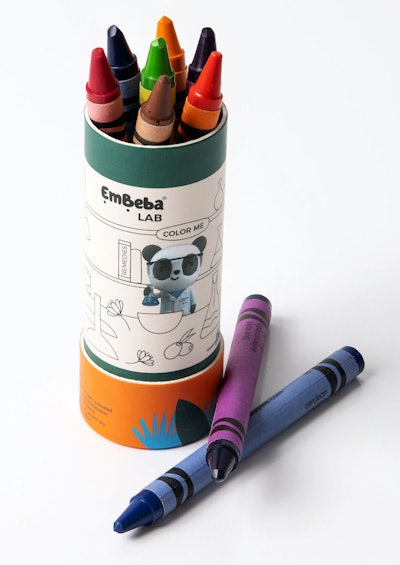 EmBeba suggests reusing the tube, for example, as a crayon holder.