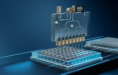 Invitation to the webinar: On 16 June 2021, experts from Festo will answer questions about automation in liquid handling. (Image: Festo SE & Co. KG)