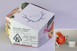 Wyld Cannabis-Infused Gummies feature a clean botanical look with bright inner carton and child-resistant jar.
