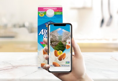 The Almond Breeze AR experience is accessible from a dedicated website that opens up when users point their smartphone at a QR code on the packaging.