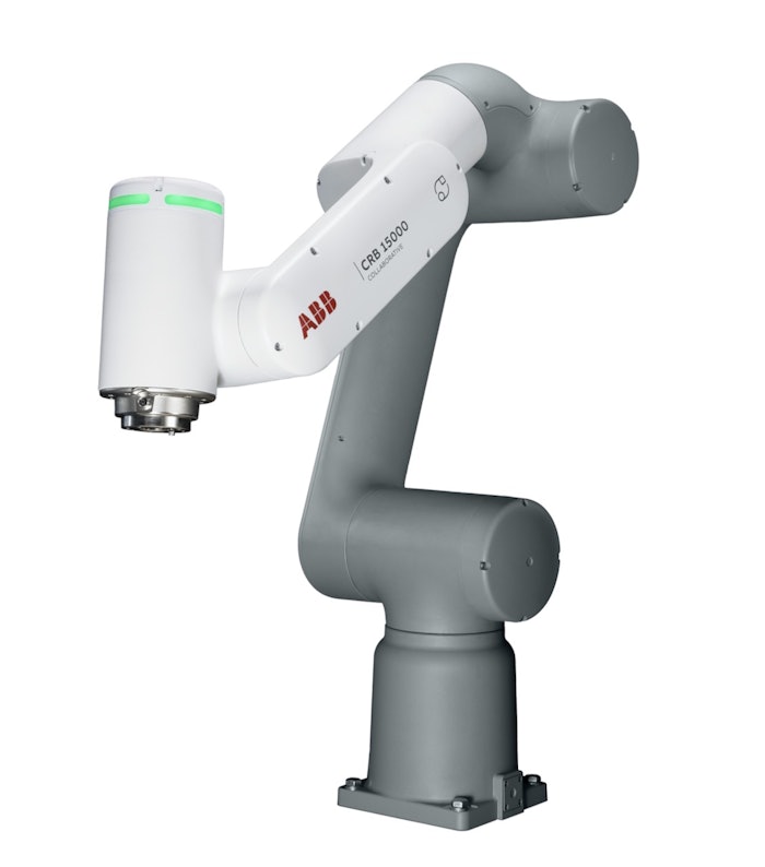 ABB’s GoFa CRB 15000 collaborative robot features a 950mm reach and speeds up to 2.2 meters per second.