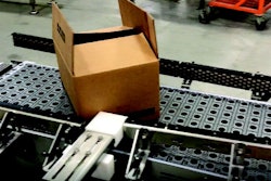 Cases rotate 90 degrees at the bump turn for proper positioning at the case sealer ahead.