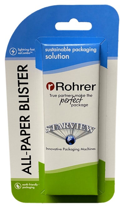 Both Starview and Rohrer are excited about the PACK EXPO Las Vegas debut of this All-Paper Blister Pack.