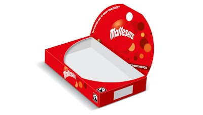Mars has removed the black PE film liner from its Maltesers candy box, replacing it with a dispersion-coated barrier board from Metsä Board.