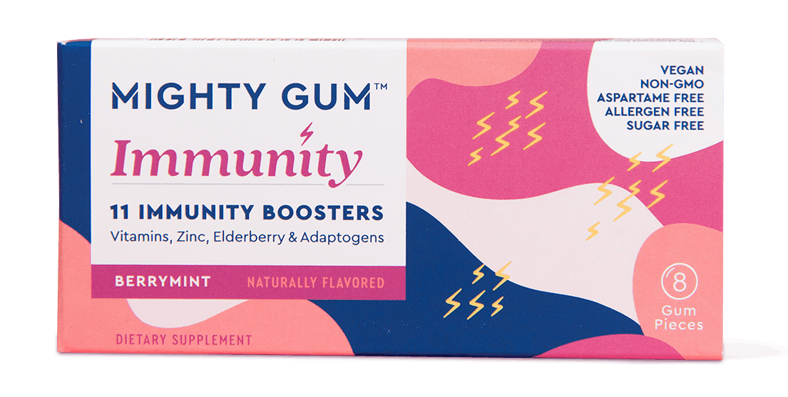 Mighty Gum's packaging shakes things up with a softer take on the classic Memphis design.