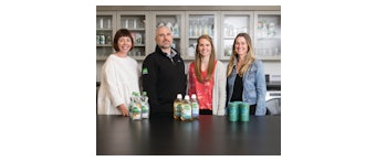 Pictured from left are CEO Alison Whritenour, Director of Packaging Development Derrick Lawrence, Manager of Packaging Development Kelly Murosky, and Global Director of Advocacy and Sustainability Ashley Orgain.