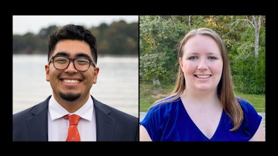 Henry Lopez (left) and Michaela Gibson (right), seniors at Clemson University, received distinguished scholarships related to their study of packaging.