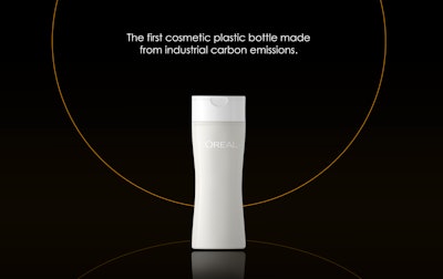 L’Oréal has produced a prototype cosmetics bottle that is made from a drop-in polyethylene created from the recycling of carbon emissions.