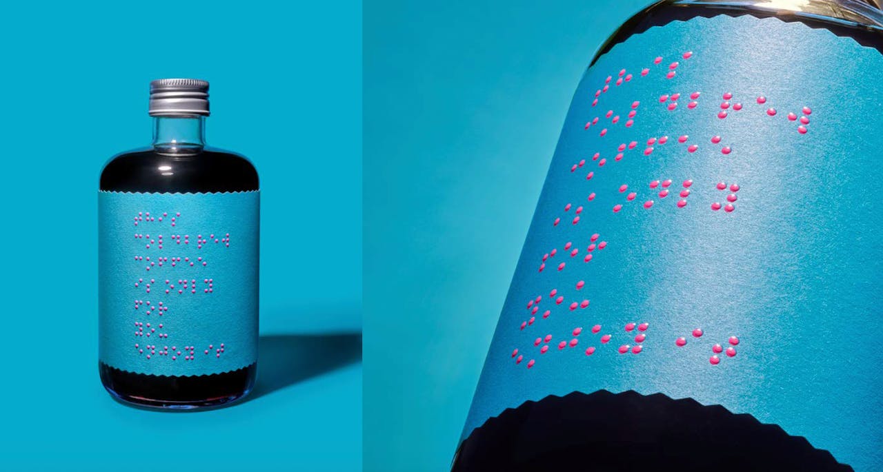 Coffee brand Only for Your Eyes, which raises awareness of the blind, developed a label for its bottle that is printed exclusively in Braille.