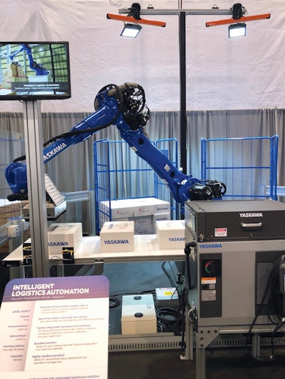 7a,b A mobile robot arm for machine (un)loading and an autonomous fork