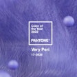 PANTONE® 17-3938 Very Peri is described as a dynamic periwinkle blue hue with a vivifying violet red undertone.