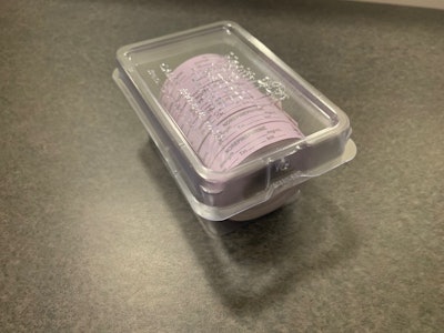 The clamshell is designed to open and close easily thanks to the company’s Click-it Closure technology so to function as a container.