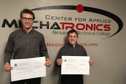 Mathias Rivers (left), and Brendon Leuthold (right), recipients of the Future Leaders in Packaging Scholarship.