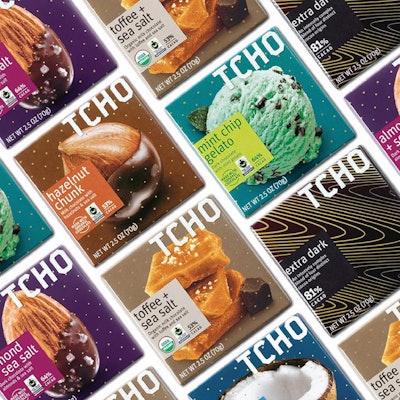 TCHO's chocolate bar packaging BEFORE the redesign.