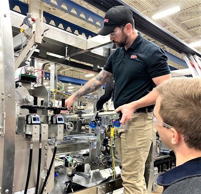 R.A Jones’ technician Jake Young runs a machine diagnostic, a service provided to customers through its asset management program.