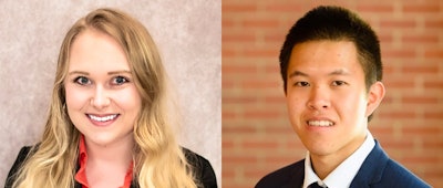 Sarah Cordes (left) is the Clemson University Robert Testin Outstanding Senior in Packaging Science, and Harry Tsang (right) is the Clemson University nominee for the Packaging World Outstanding Senior in Packaging Science.