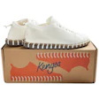 Kengos shoes’ most visually striking design element stems from the whip-stitching that mechanically attaches the sole to the upper without adhesive. That design element is reinforced in the packaging design, which is also entirely mechanical.
