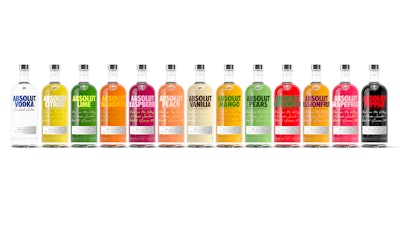 Absolut Vodka has redesigned the packaging graphics for its flavors line for harmonization and to emphasize the heritage and craftsmanship of the brand.