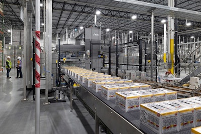 Variety packs are placed in final cartons that are loaded and palletized again, ready to send to market.