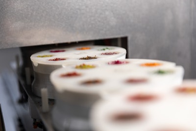 The production team picks seven cartridges containing the seven active ingredients bespoke for each customer and loads these into the 3D printer to create a month’s supply of stacks.