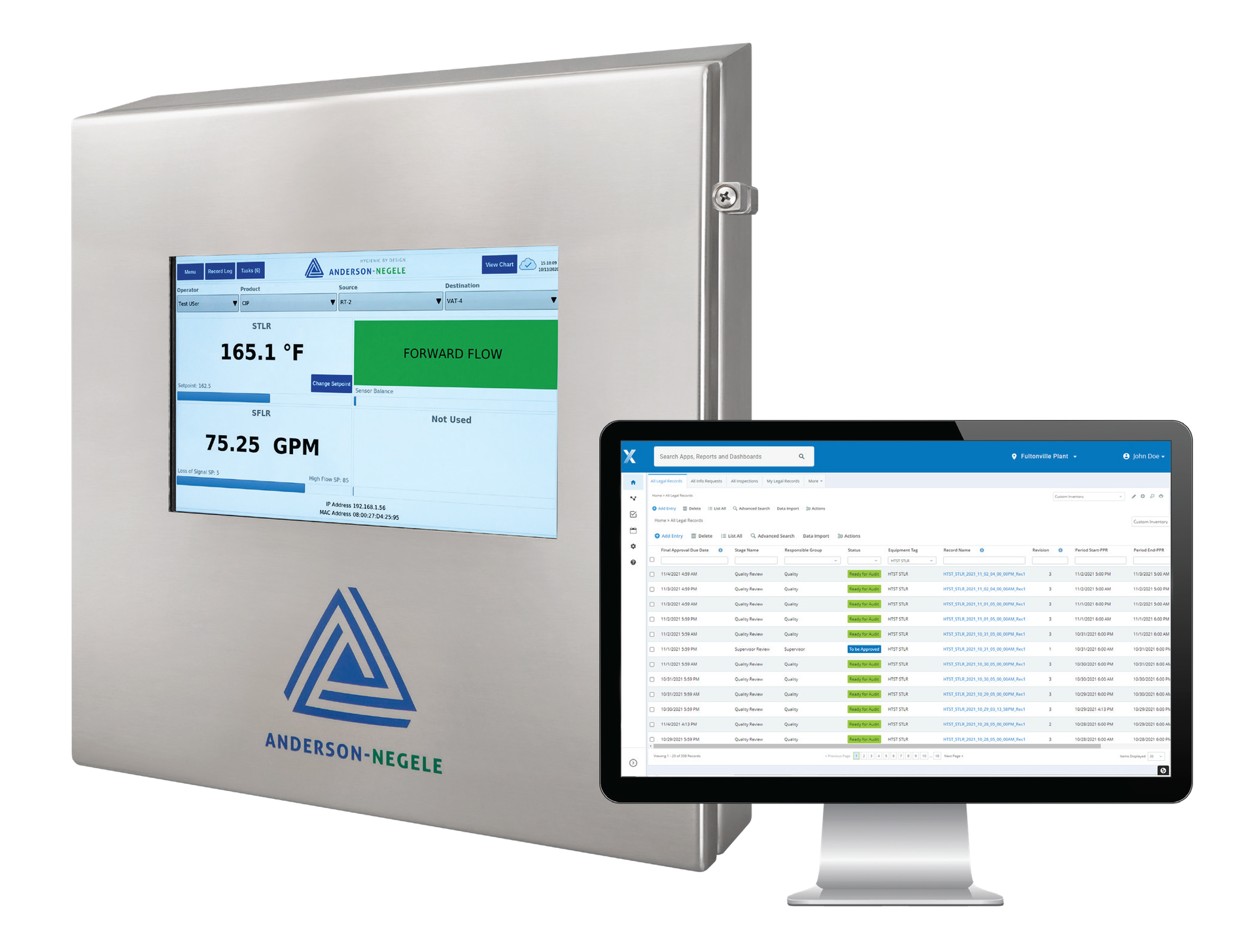 The Paperless Process Recorder records process parameters like temperature, flow, and pressure, and uses the Legendary cloud-based software to securely store those records.