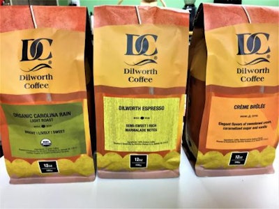 Dilworth Coffee packaging BEFORE the redesign.