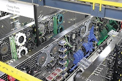Cleaned, organized changepart racks in storage, prior to being deployed to their designated packaging line and filling application.