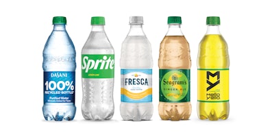 In addition to Dasani’s new 100% rPET bottle, Coca-Cola will also be offering a number of its green-bottle beverage brands in new clear PET bottles.