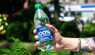 Coca-Cola began offering a majority of its Dasani bottles in the U.S in 100% rPET (excluding the cap and bottle) in summer 2022.