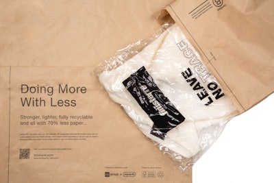Finisterre’s new mailer is lighter than the kraft bag it had been using previously, with a film barrier made from Aquapak’s Hydropol material.