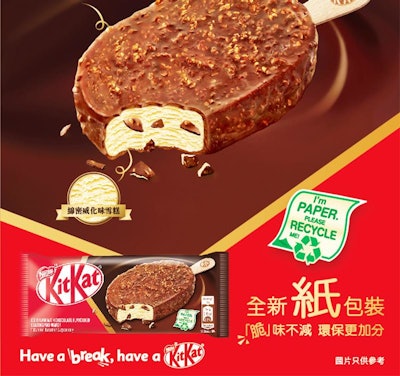 Nestlé's Kit Kat ice cream paper packaging