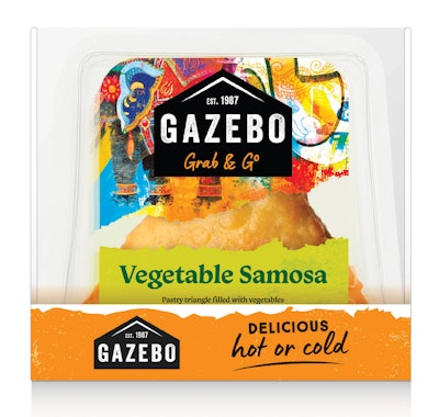 Gazebo's new samosa secondary packaging.