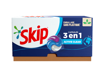 Unilever's Skip brand laundry capsule container