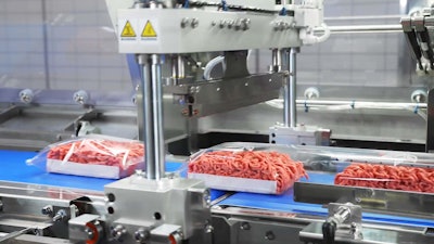 Ground Meat Being Sealed