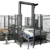 The Model 72 low-level palletizer, which handles cases, trays, display packs and totes, features an Allen-Bradley PLC, IEC motor starters, and variable frequency motor drives.