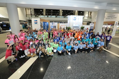 Amazing Packaging Race participants gather before the race.