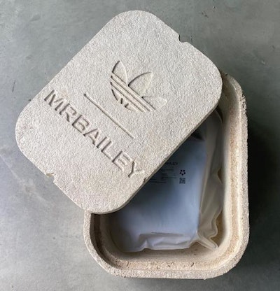 Mr Bailey Adidas Originals Ozlucent sneaker box made from mushrooms
