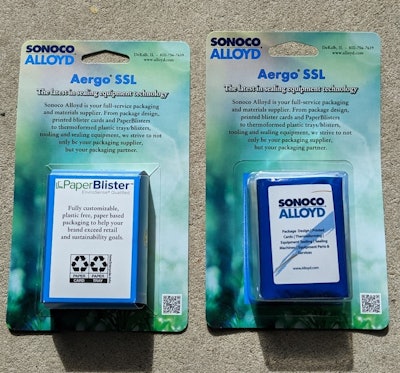 Sonoco Alloyd has been touting their EnviroSense PaperBlister package as a way to contribute to a brand’s sustainability profile.